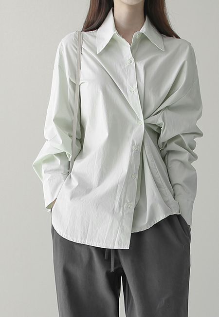 파스텔 사선 투웨이 셔츠 (5Color)